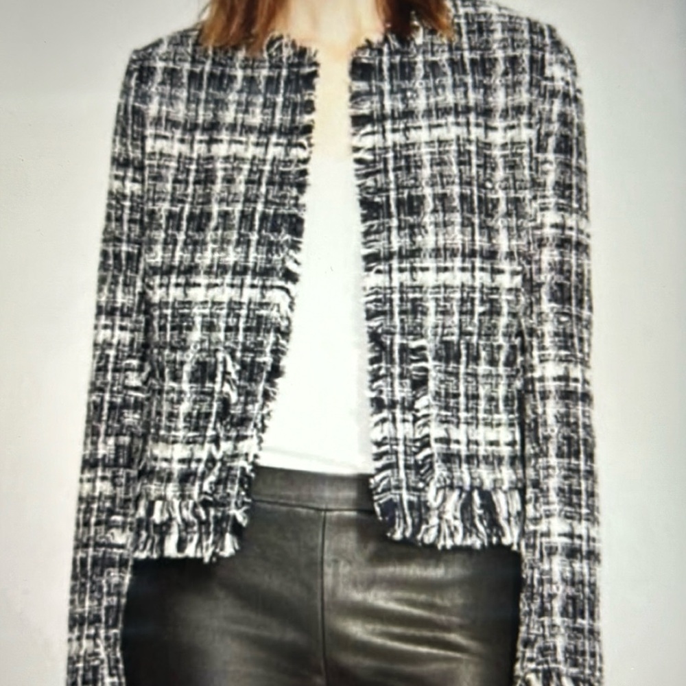 Truth & Pride Black and White Tweed Blazer, XS